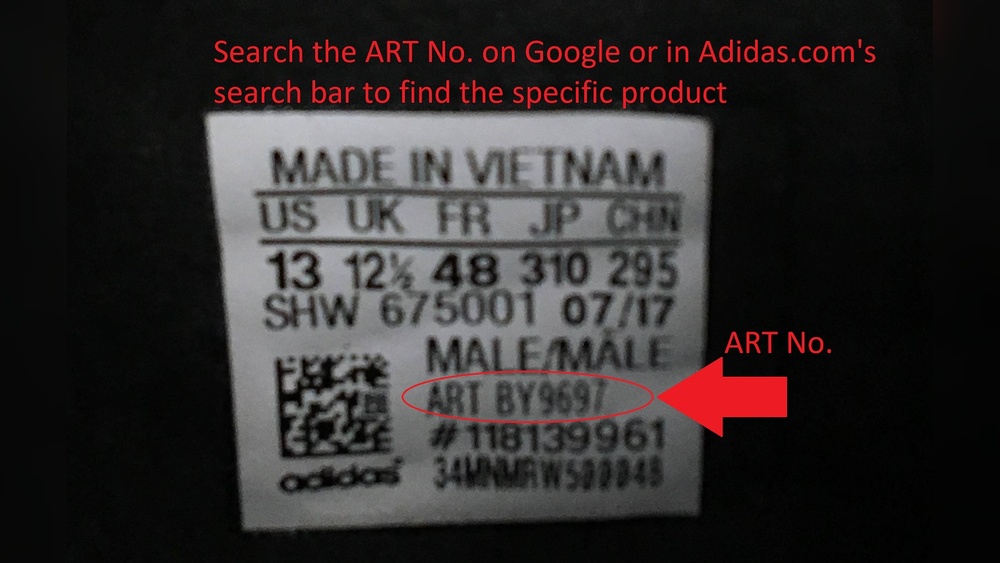 How to Read Adidas Shoe Tag